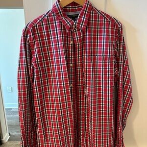 Banana Republic Red Plaid Button Down Shirt
